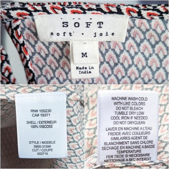 Soft Joie Analee printed drawstring Mini dress in Pureed Pumpkin, size Medium - Picture 9 of 12